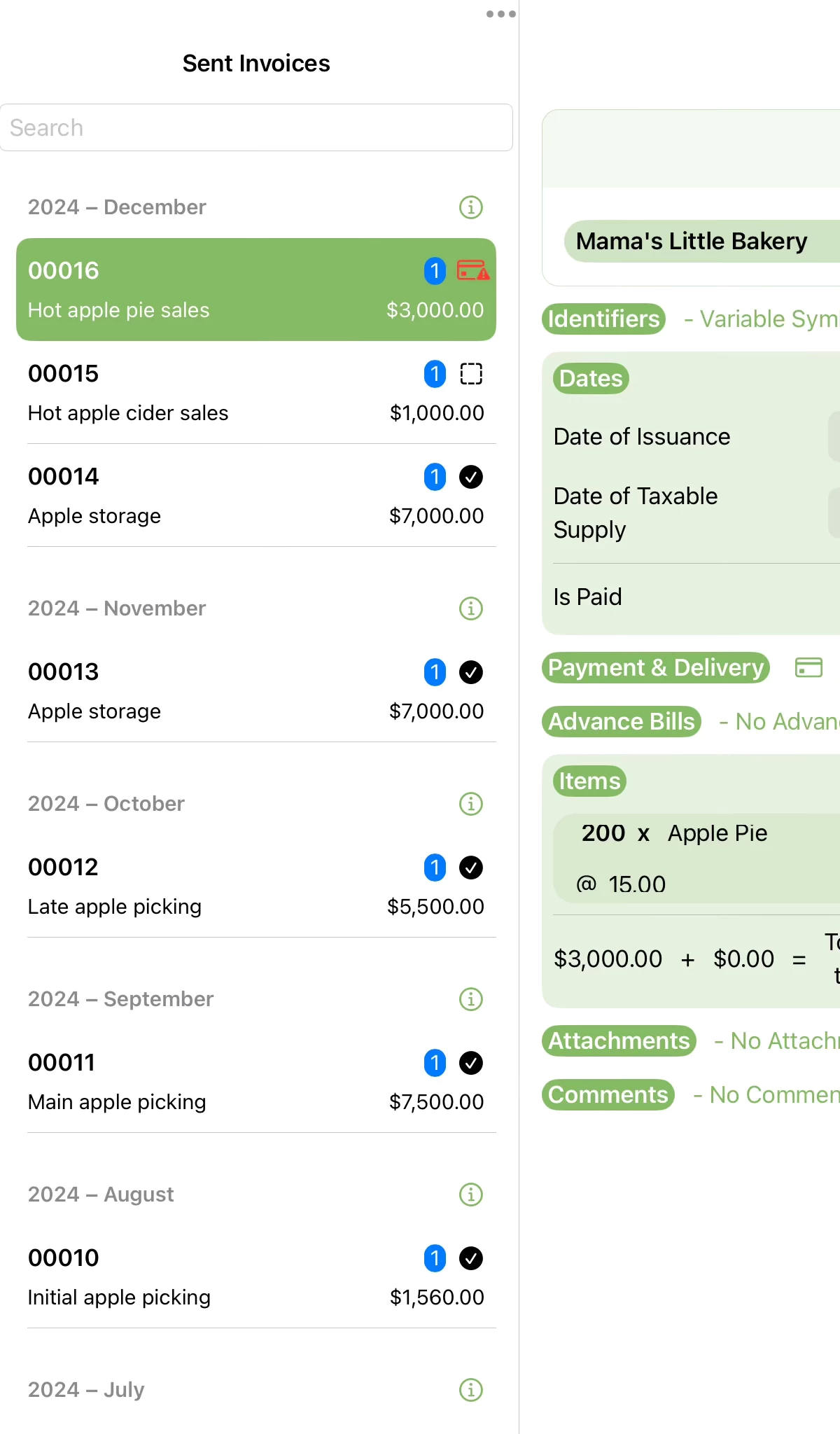 Invoice Rex iPadOS 1