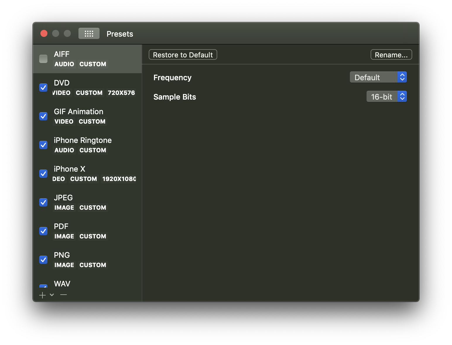 Presets